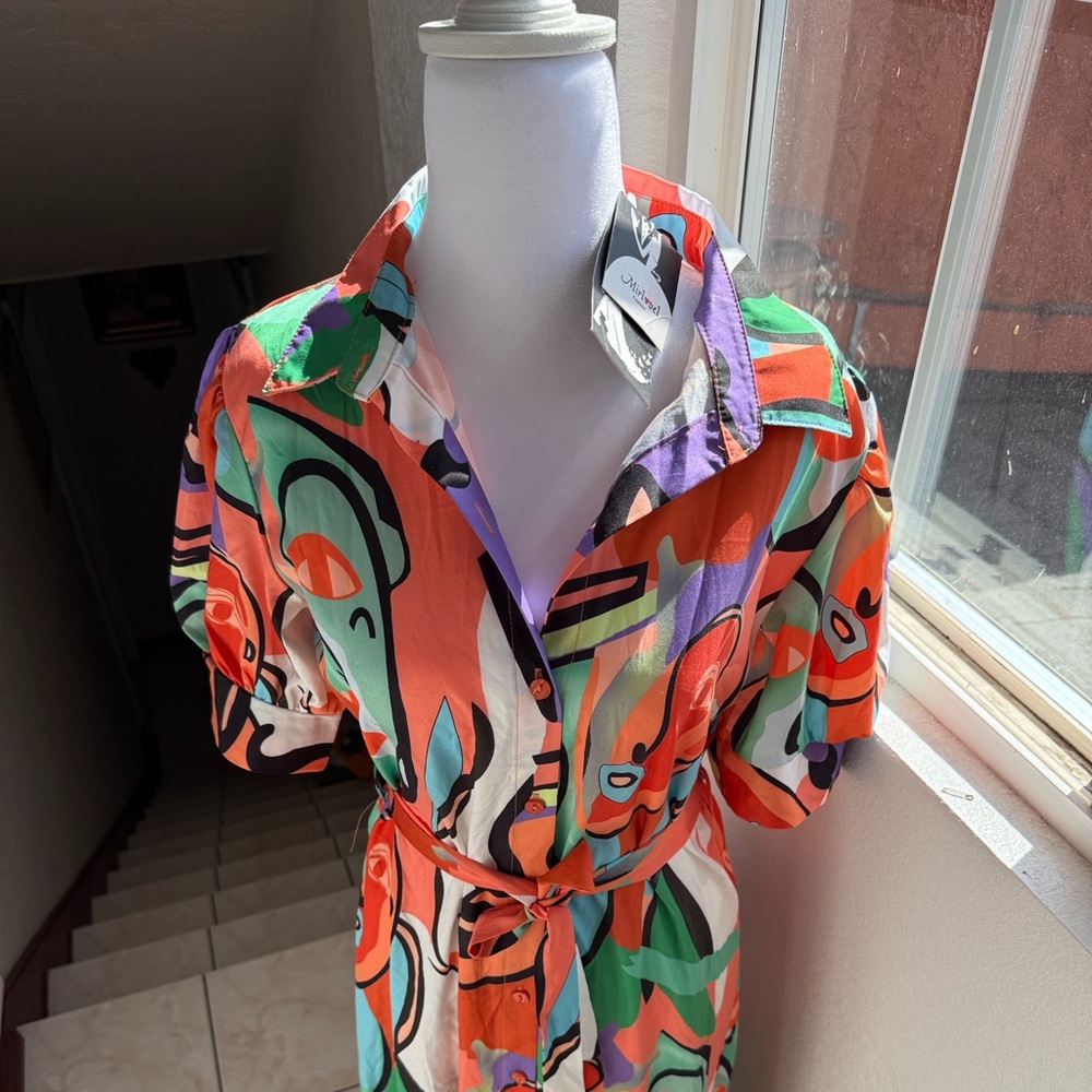 Colorful Abstract Print Dress